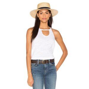 Revolve LNA Cut Out Bib Tank Top Sleeveless Cotton White Size Small